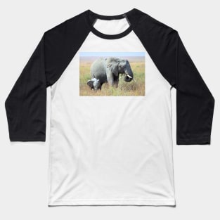 Close Together - Elephants, Serengeti, Tanzania. Baseball T-Shirt